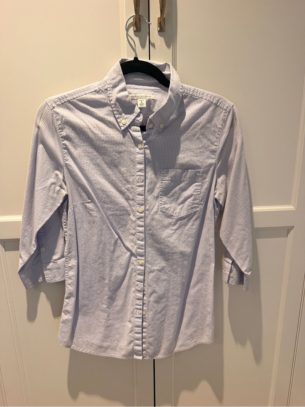 Banana Republic Light Blue Micro-Check Button-Down Shirt